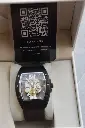 GJ Tonneau Skeleton Mechanical Watch – Black Matte Case & Leather Strap