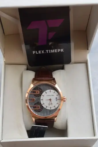 Cristiano Allen Rose Gold Skeleton Quartz Watch – Leather Strap Edition