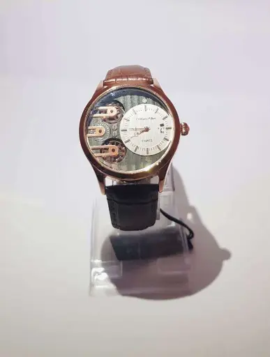 Cristiano Allen Rose Gold Skeleton Quartz Watch – Leather Strap Edition